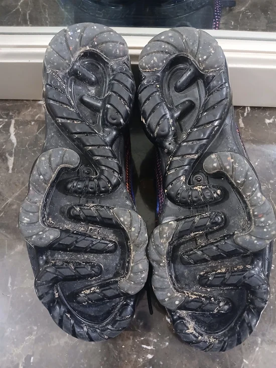 Nike VaporMax Black Knit Sneakers with Purple, Pink & Orange Accents - Picture 8 of 9